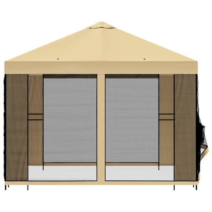Garden Gazebo with Sidewalls 3 x 3 m Cream Polyester and Steel