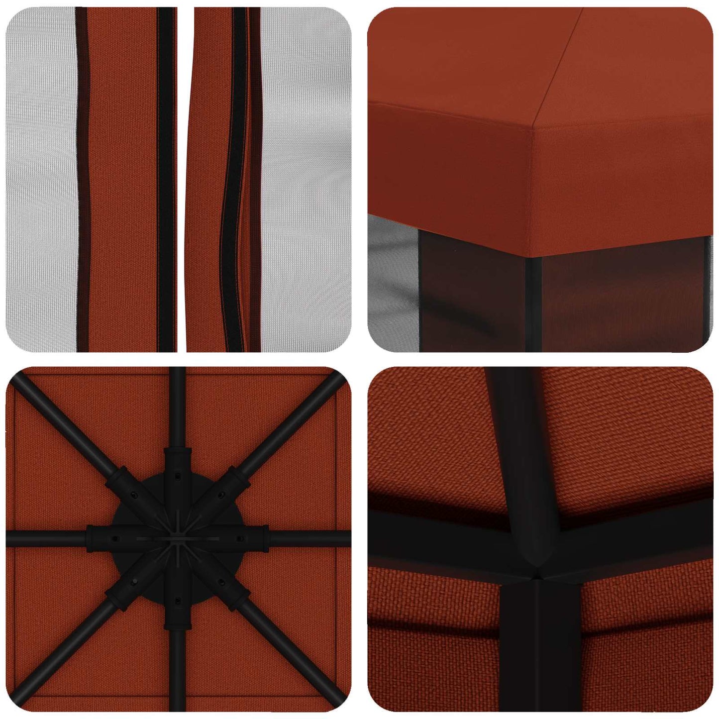 Garden Gazebo with Sidewalls 3 x 3 m Terracotta