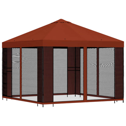Garden Gazebo with Sidewalls 3 x 3 m Terracotta