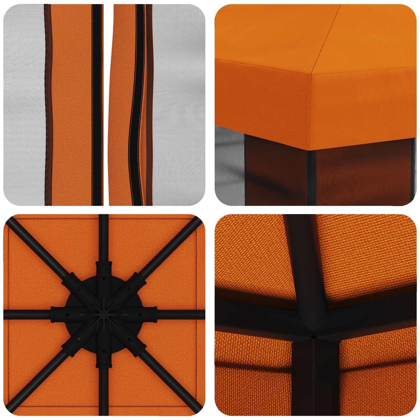 Garden Gazebo with Sidewalls 3 x 3 m Orange Polyester and Steel