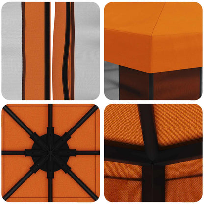 Garden Gazebo with Sidewalls 3 x 3 m Orange Polyester and Steel