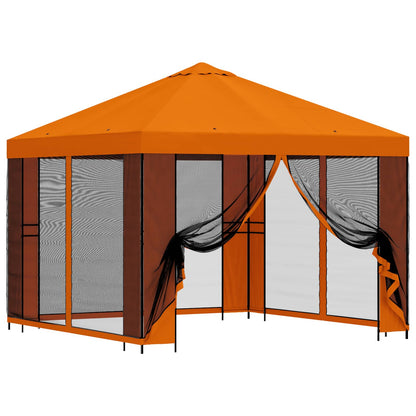 Garden Gazebo with Sidewalls 3 x 3 m Orange Polyester and Steel