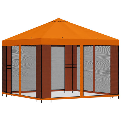 Garden Gazebo with Sidewalls 3 x 3 m Orange Polyester and Steel