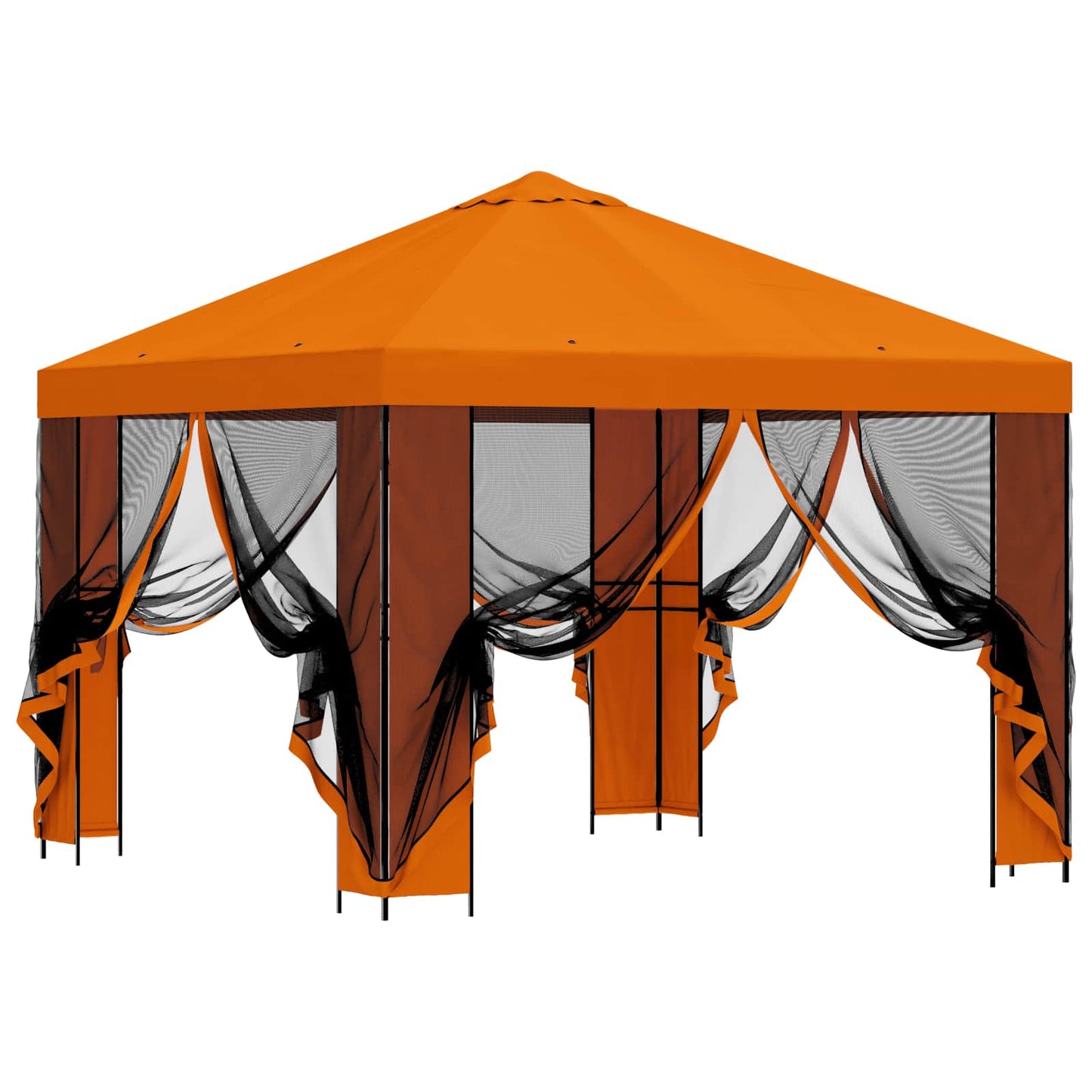 Garden Gazebo with Sidewalls 3 x 3 m Orange Polyester and Steel