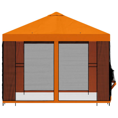 Garden Gazebo with Sidewalls 3 x 3 m Orange Polyester and Steel