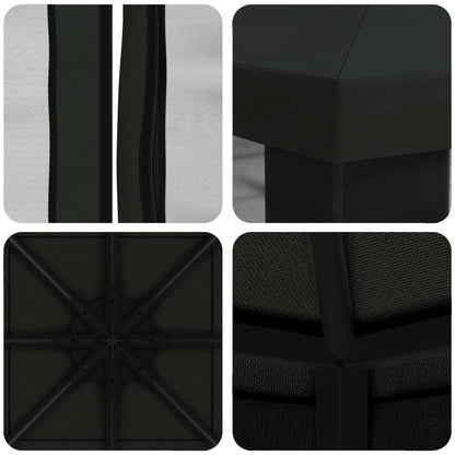 Garden Gazebo with Sidewalls 3 x 3 m Black Polyester and Steel