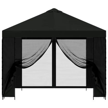 Garden Gazebo with Sidewalls 3 x 3 m Black Polyester and Steel