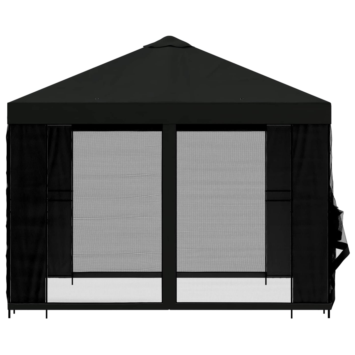 Garden Gazebo with Sidewalls 3 x 3 m Black Polyester and Steel