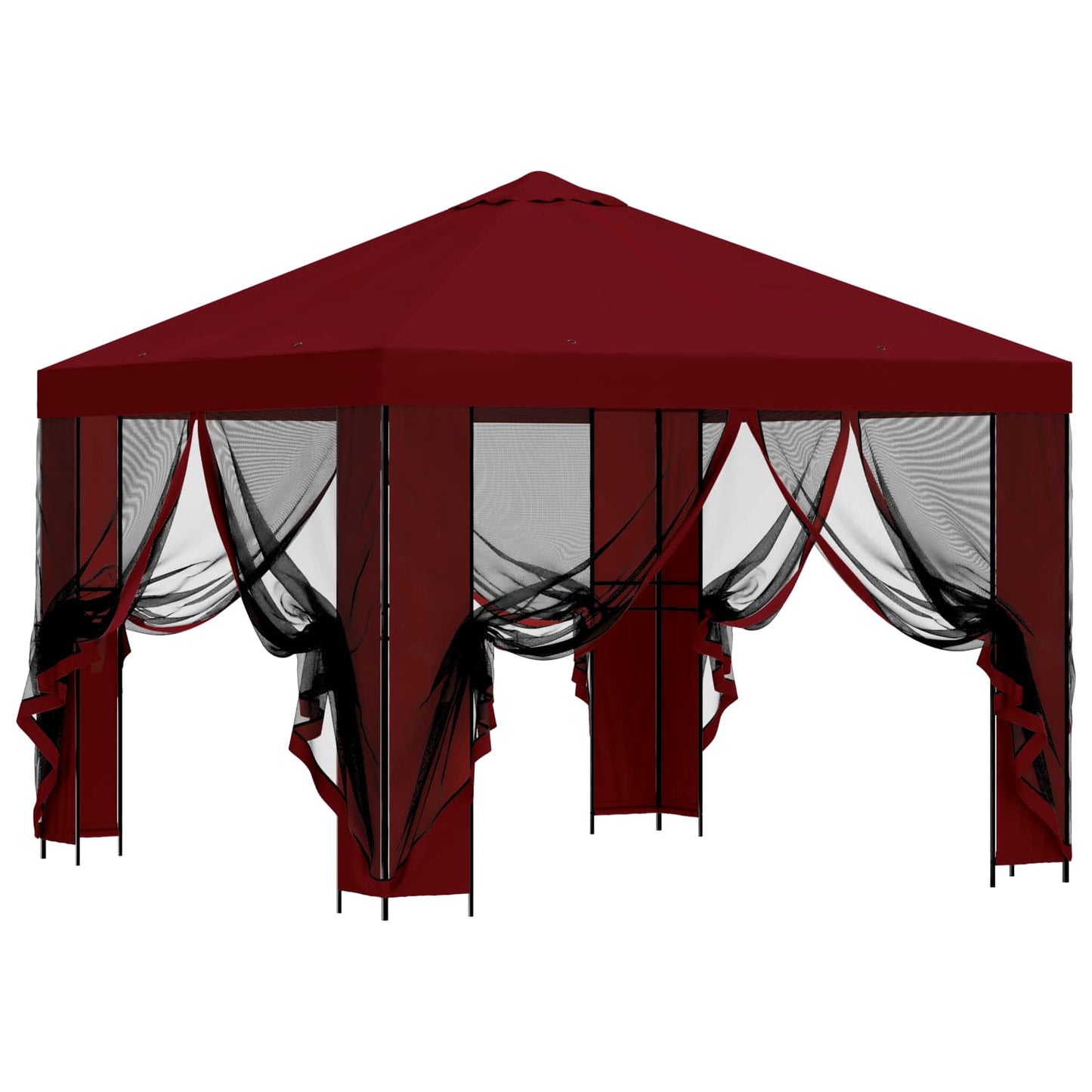 Garden Gazebo with Sidewalls 3 x 3 m Burgundy