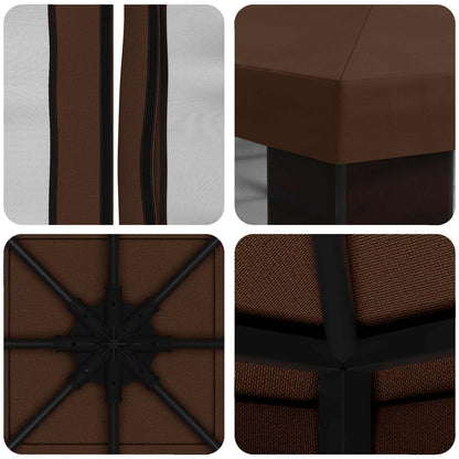Garden Gazebo with Sidewalls 3 x 3 m Brown Polyester and Steel