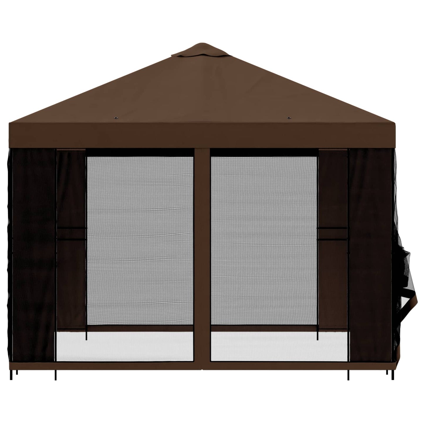 Garden Gazebo with Sidewalls 3 x 3 m Brown Polyester and Steel