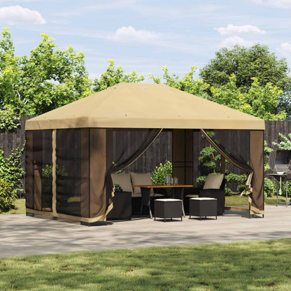 Gazebo 4 x 3 m Cream Polyester and Steel 190 gsm