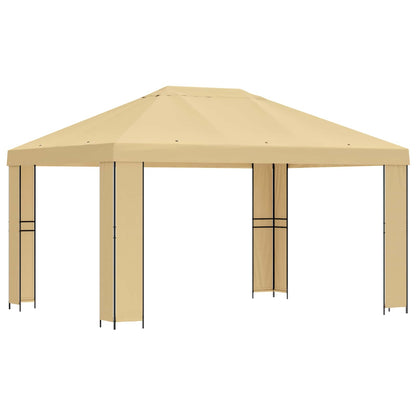 Gazebo 4 x 3 m Cream Polyester and Steel 190 gsm