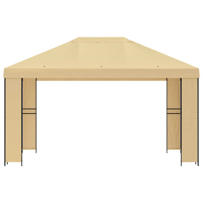 Gazebo 4 x 3 m Cream Polyester and Steel 190 gsm