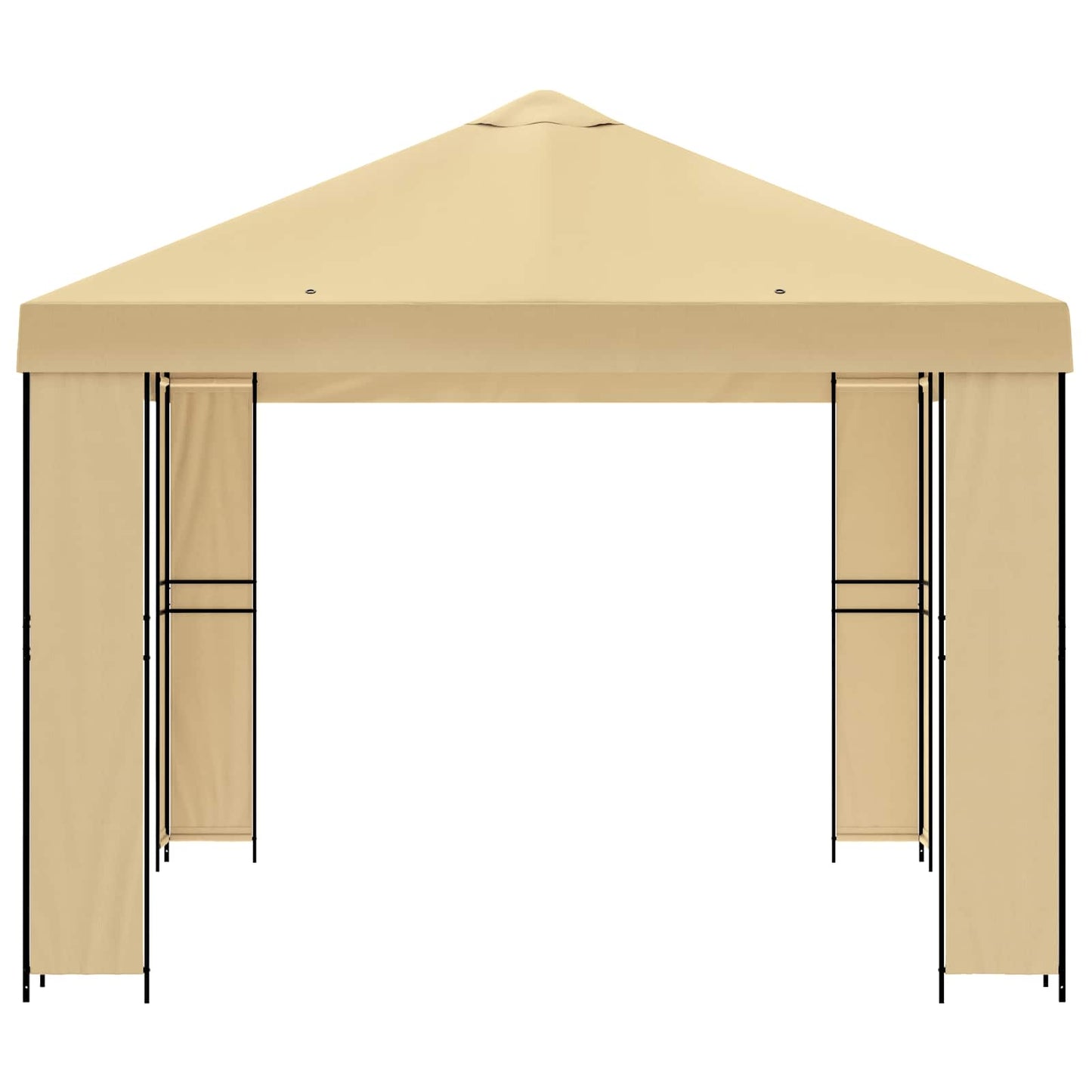 Gazebo 4 x 3 m Cream Polyester and Steel 190 gsm