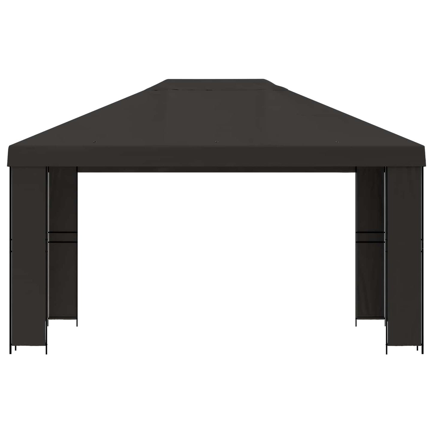 Gazebo 4 x 3 m Anthracite Polyester and Steel 190 gsm
