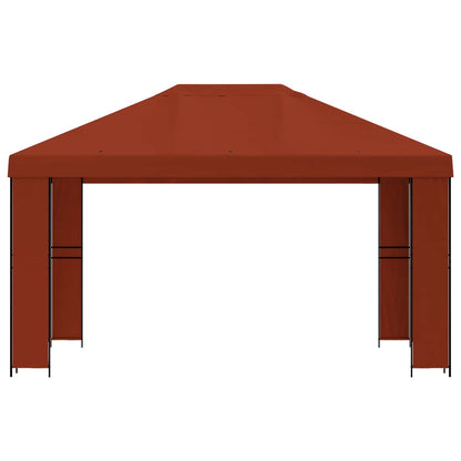 Gazebo 4 x 3 m Terracotta Polyester and Steel 190 gsm