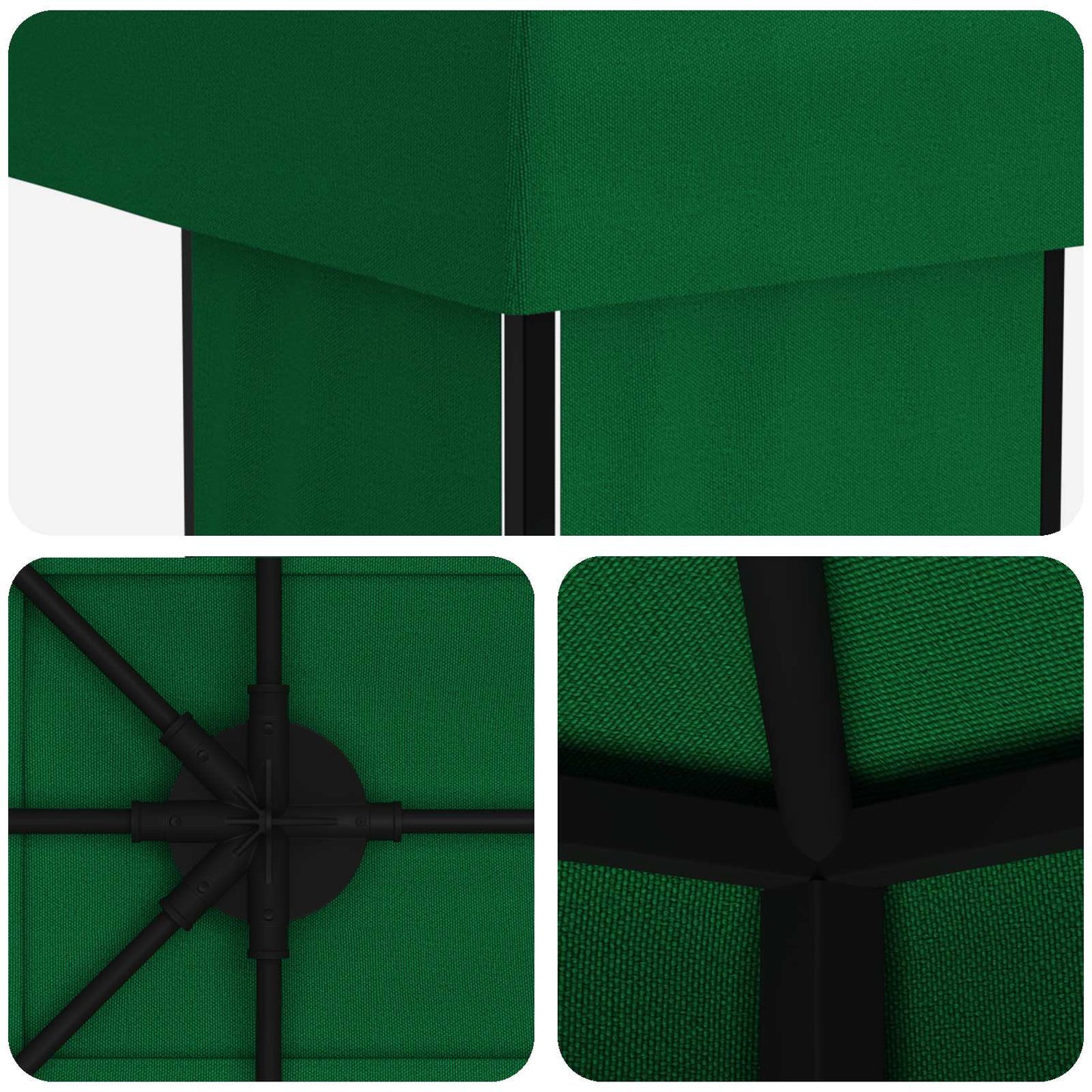 Gazebo 4 x 3 m Green Polyester and Steel 190 gsm