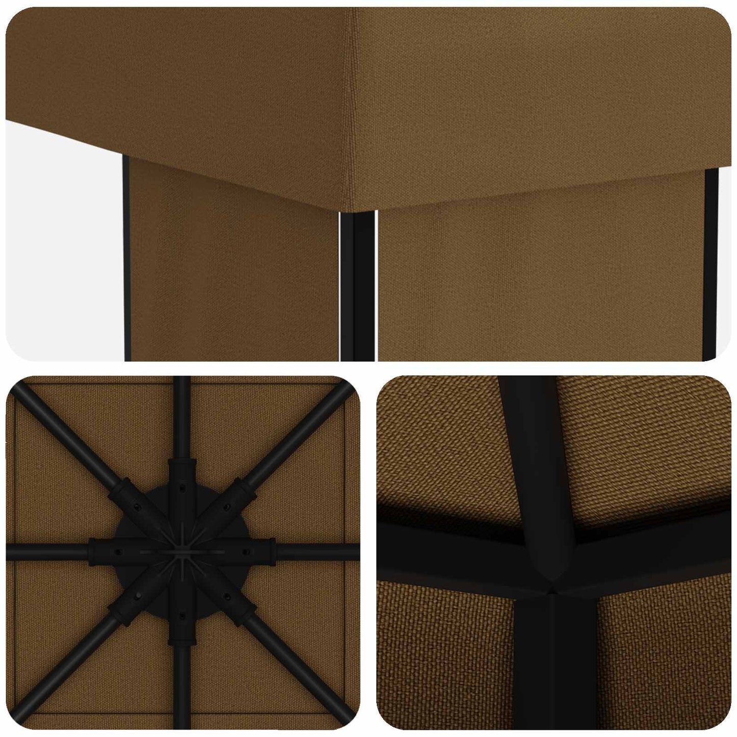 Gazebo 4 x 3 m Taupe Polyester and Steel 190 gsm