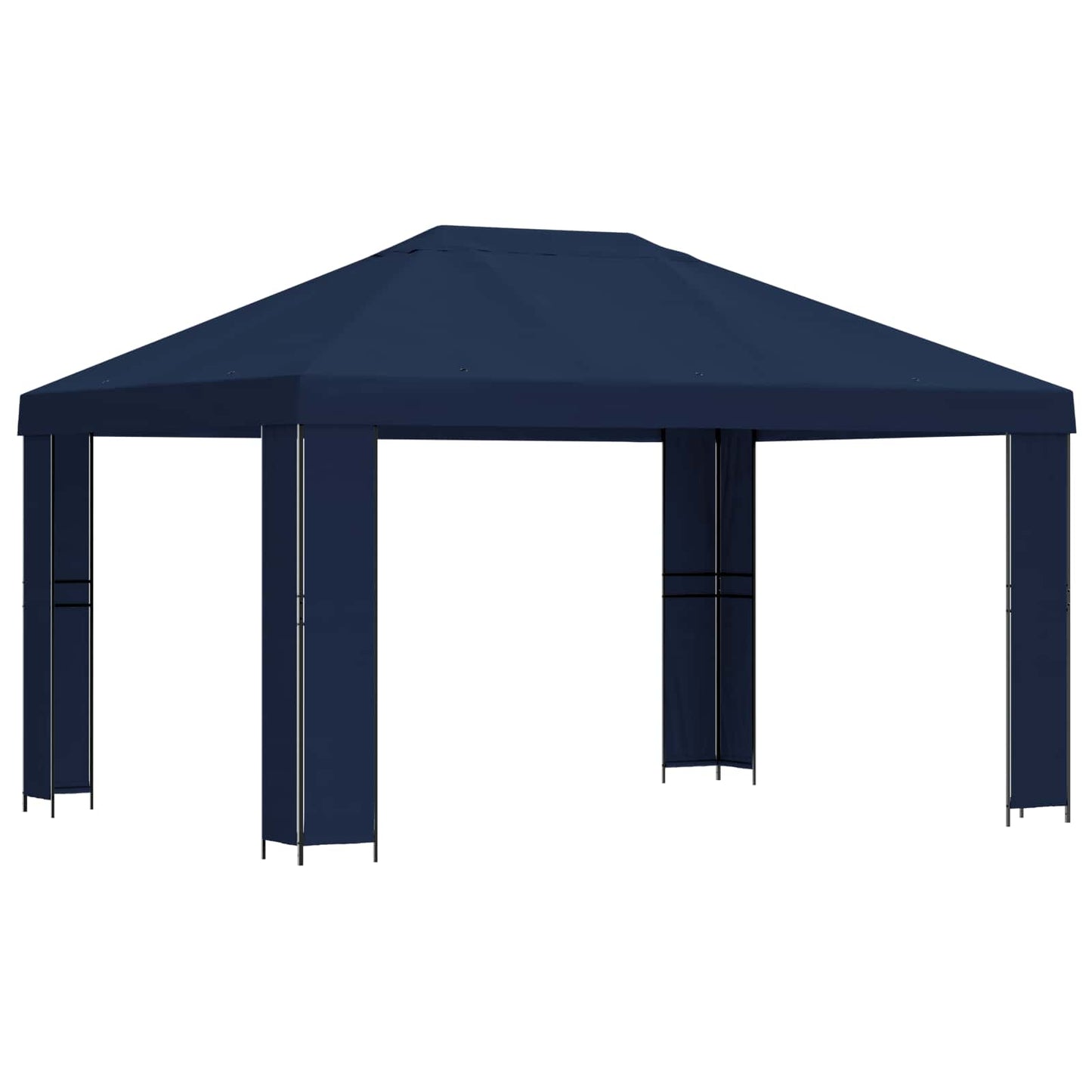 Gazebo 4 x 3 m Blue Polyester and Steel 190 gsm