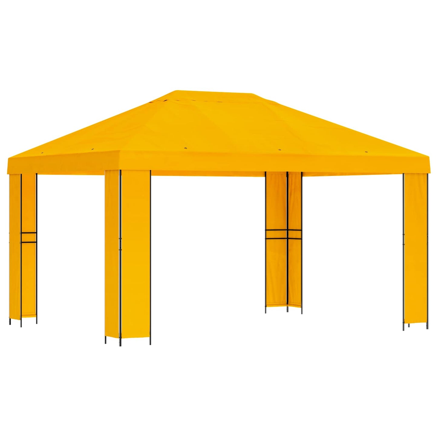 Gazebo 4 x 3 m Yellow Polyester and Steel 190 gsm