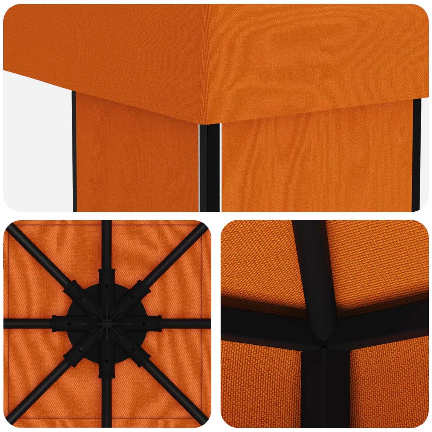 Gazebo 4 x 3 m Orange Polyester and Steel 190 gsm