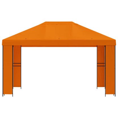 Gazebo 4 x 3 m Orange Polyester and Steel 190 gsm