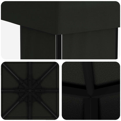 Gazebo 4 x 3 m Black Polyester and Steel 190 gsm