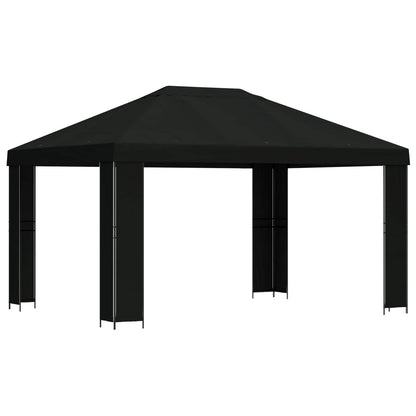 Gazebo 4 x 3 m Black Polyester and Steel 190 gsm