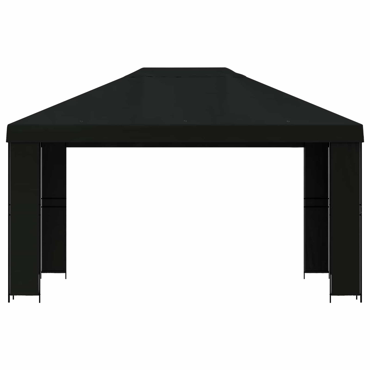 Gazebo 4 x 3 m Black Polyester and Steel 190 gsm