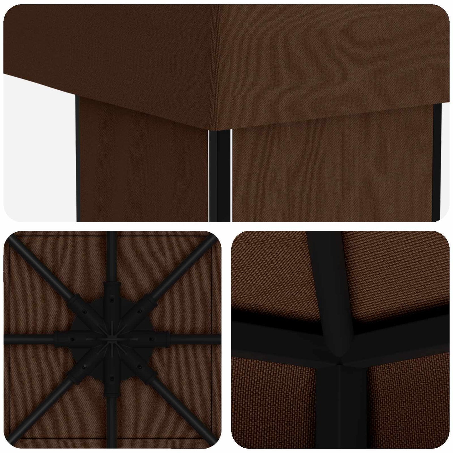 Gazebo 4 x 3 m Brown Polyester and Steel 190 gsm