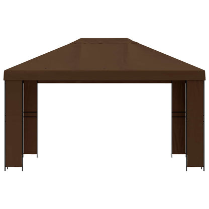Gazebo 4 x 3 m Brown Polyester and Steel 190 gsm