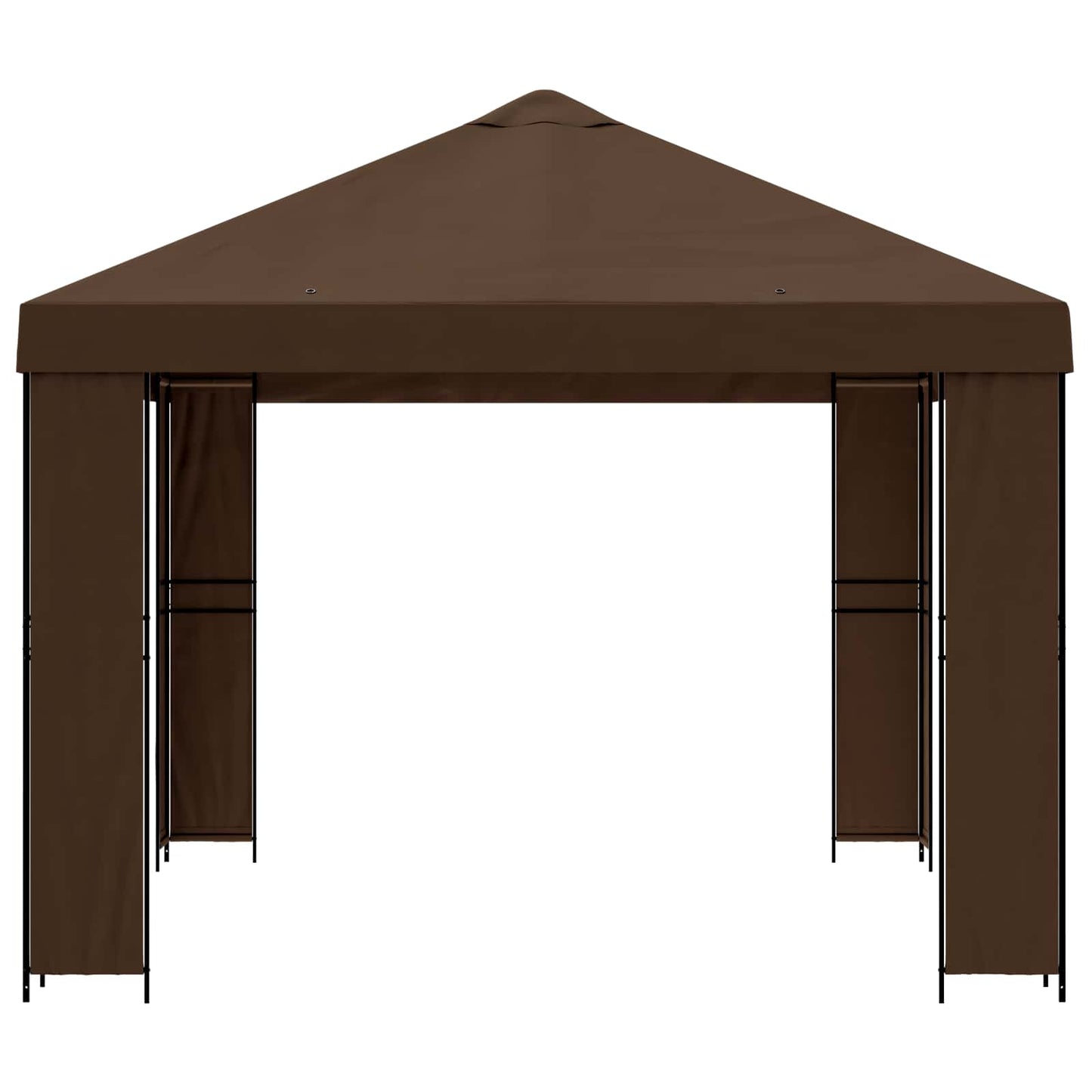 Gazebo 4 x 3 m Brown Polyester and Steel 190 gsm