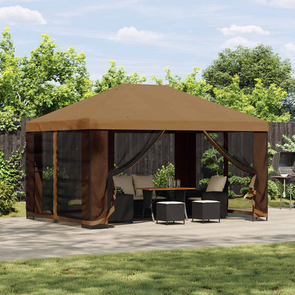 Garden Gazebo with Sidewalls 4 x 3 m Beige Polyester and Steel