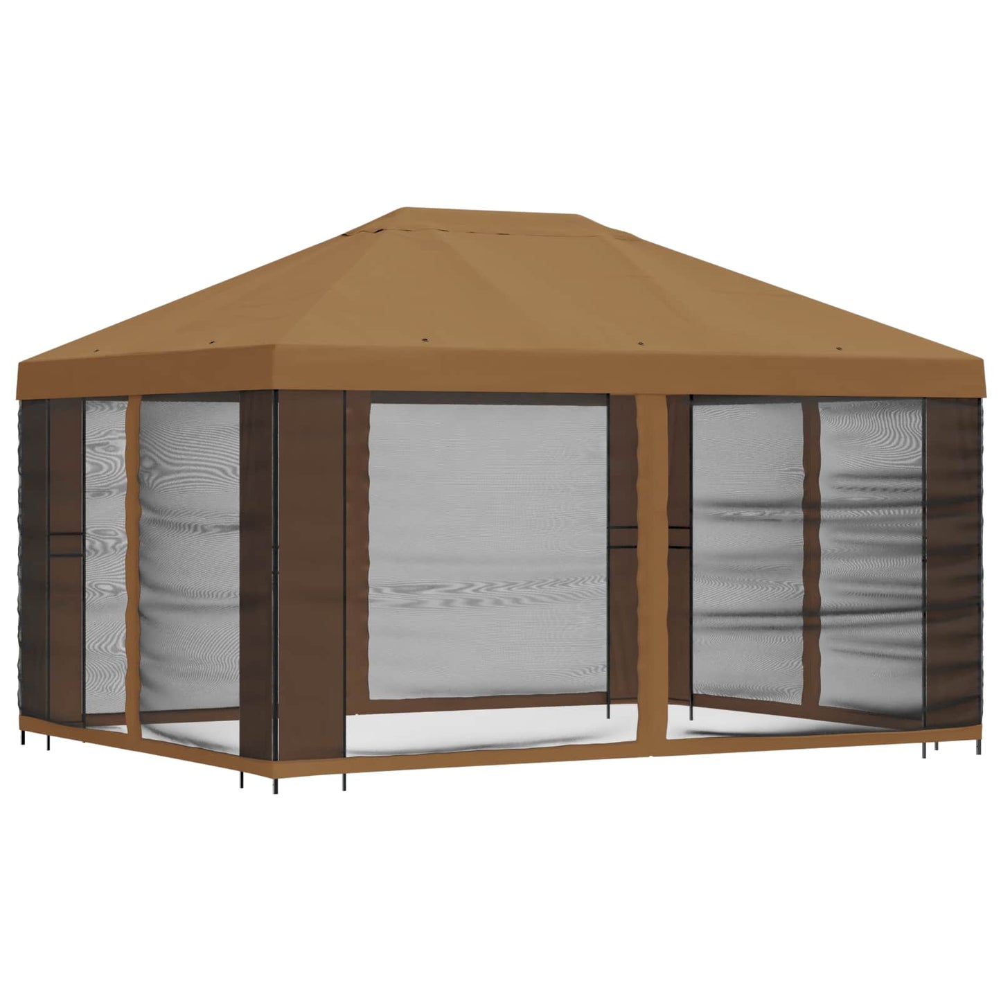 Garden Gazebo with Sidewalls 4 x 3 m Beige Polyester and Steel