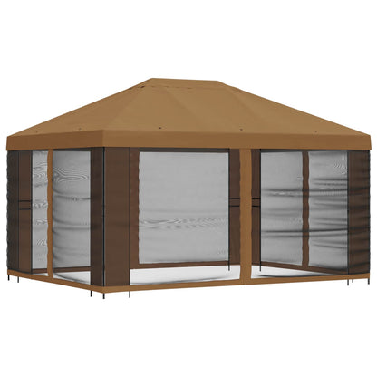 Garden Gazebo with Sidewalls 4 x 3 m Beige Polyester and Steel