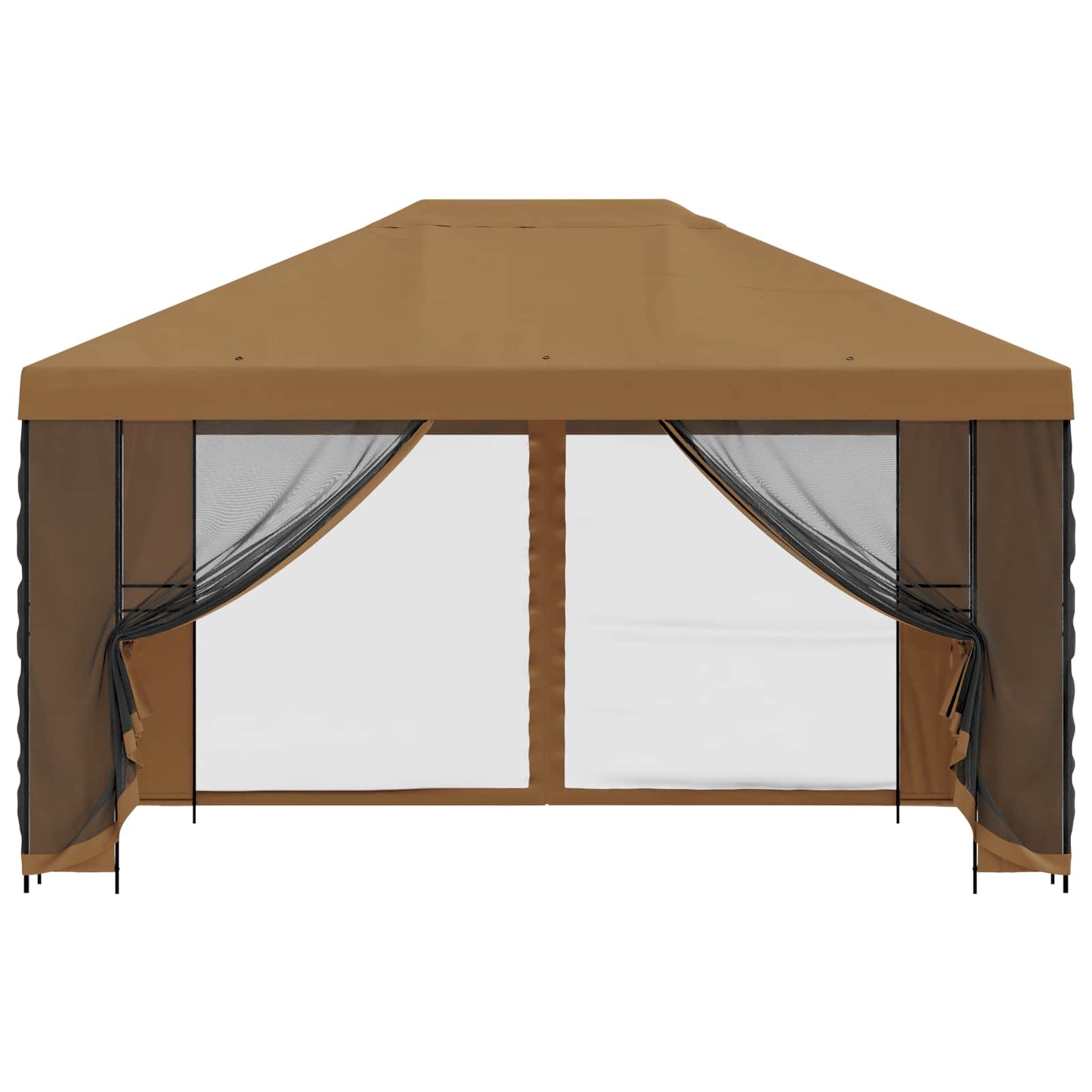 Garden Gazebo with Sidewalls 4 x 3 m Beige Polyester and Steel