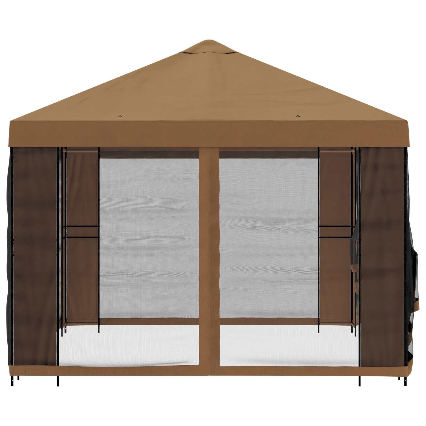 Garden Gazebo with Sidewalls 4 x 3 m Beige Polyester and Steel