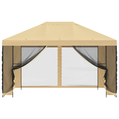 Garden Gazebo with Sidewalls 4 x 3 m Cream Polyester and Steel
