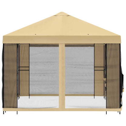 Garden Gazebo with Sidewalls 4 x 3 m Cream Polyester and Steel