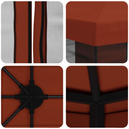Gazebo with Sidewalls 4 x 3 m Terracotta Polyester and Steel