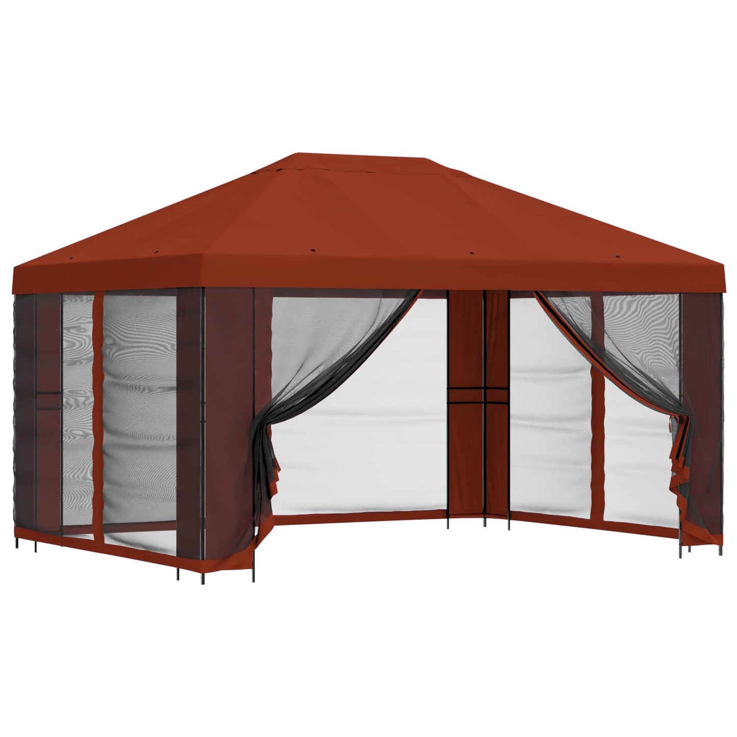 Gazebo with Sidewalls 4 x 3 m Terracotta Polyester and Steel