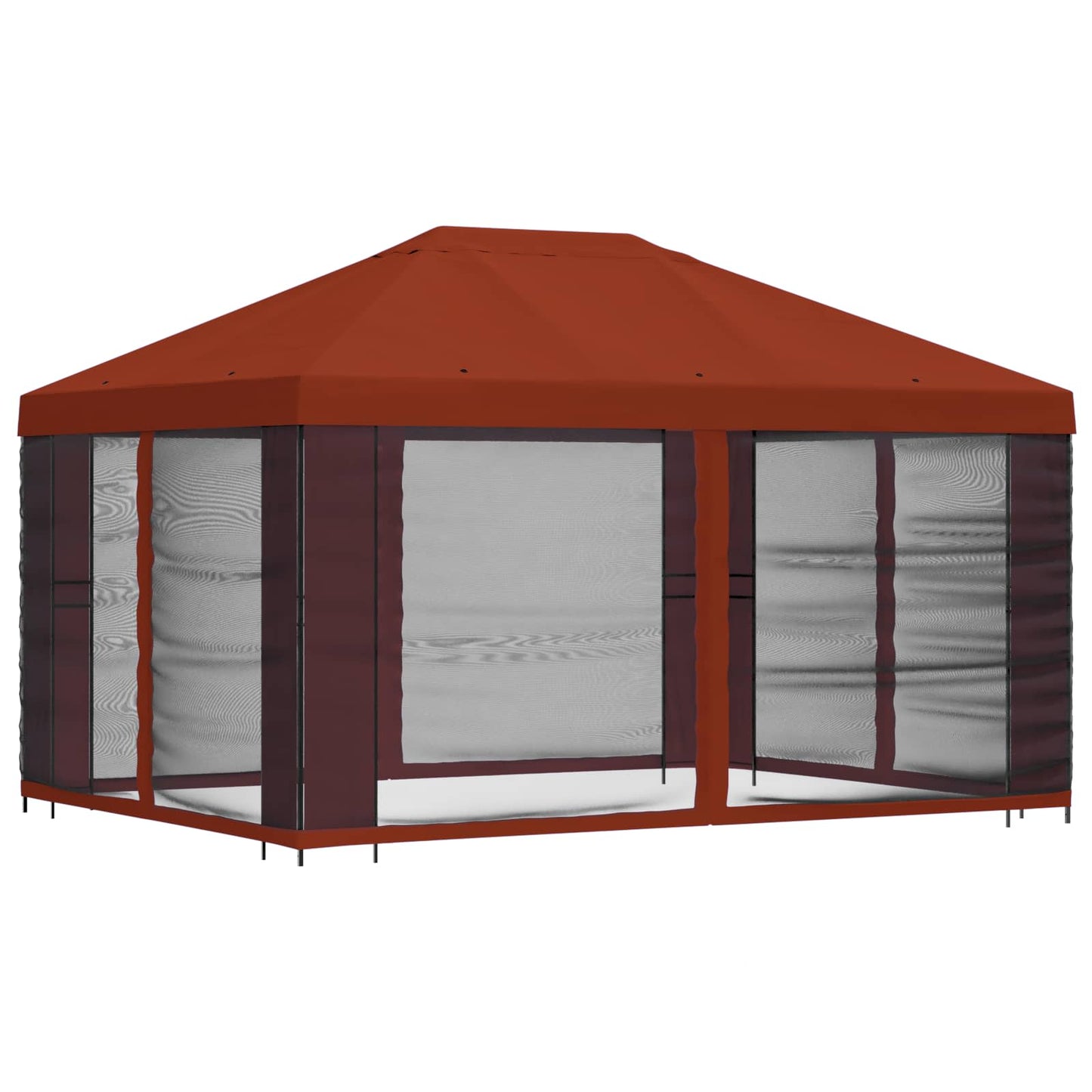 Gazebo with Sidewalls 4 x 3 m Terracotta Polyester and Steel