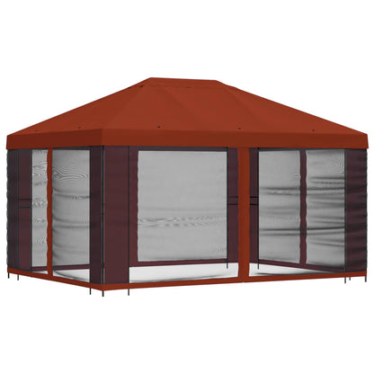 Gazebo with Sidewalls 4 x 3 m Terracotta Polyester and Steel