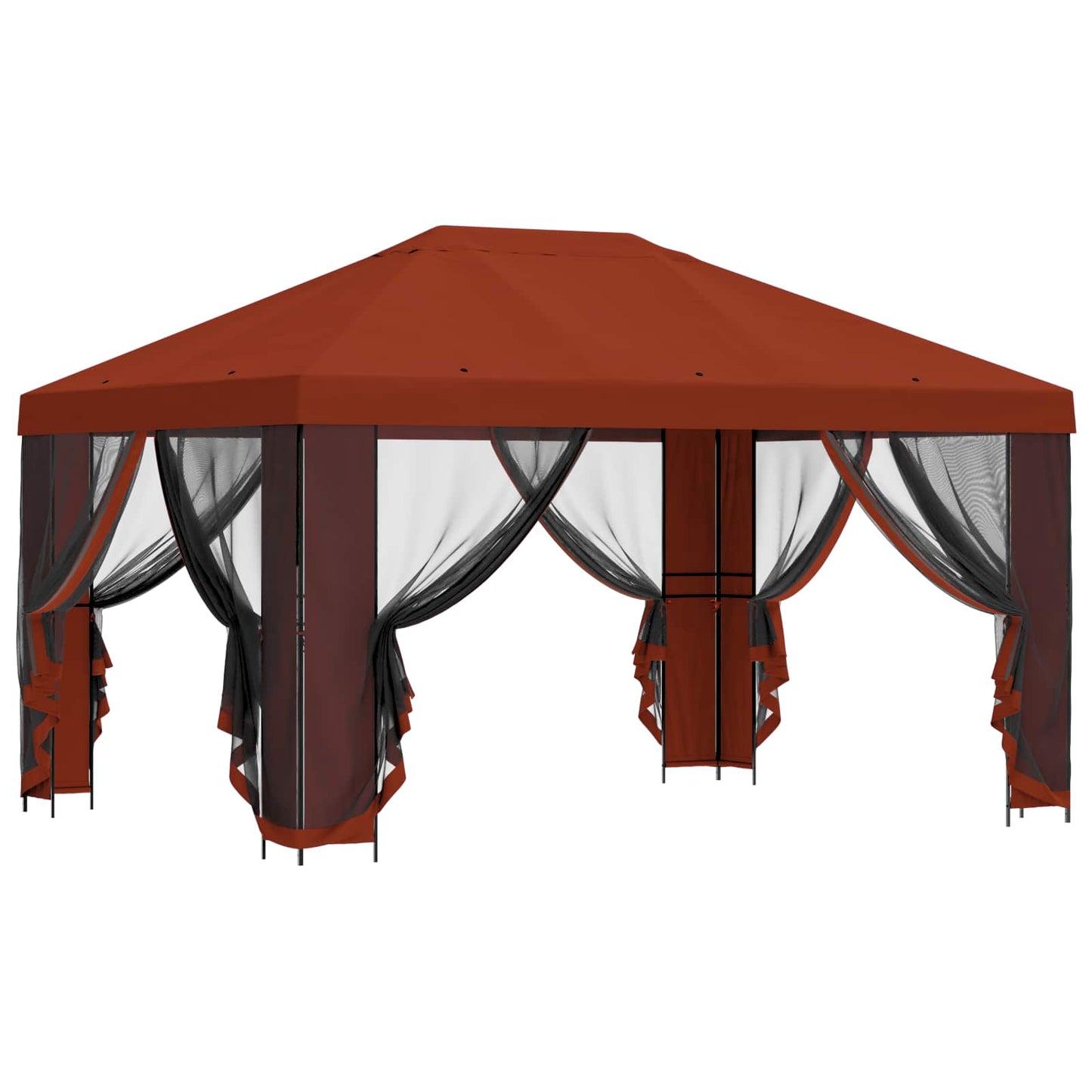 Gazebo with Sidewalls 4 x 3 m Terracotta Polyester and Steel