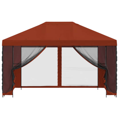 Gazebo with Sidewalls 4 x 3 m Terracotta Polyester and Steel