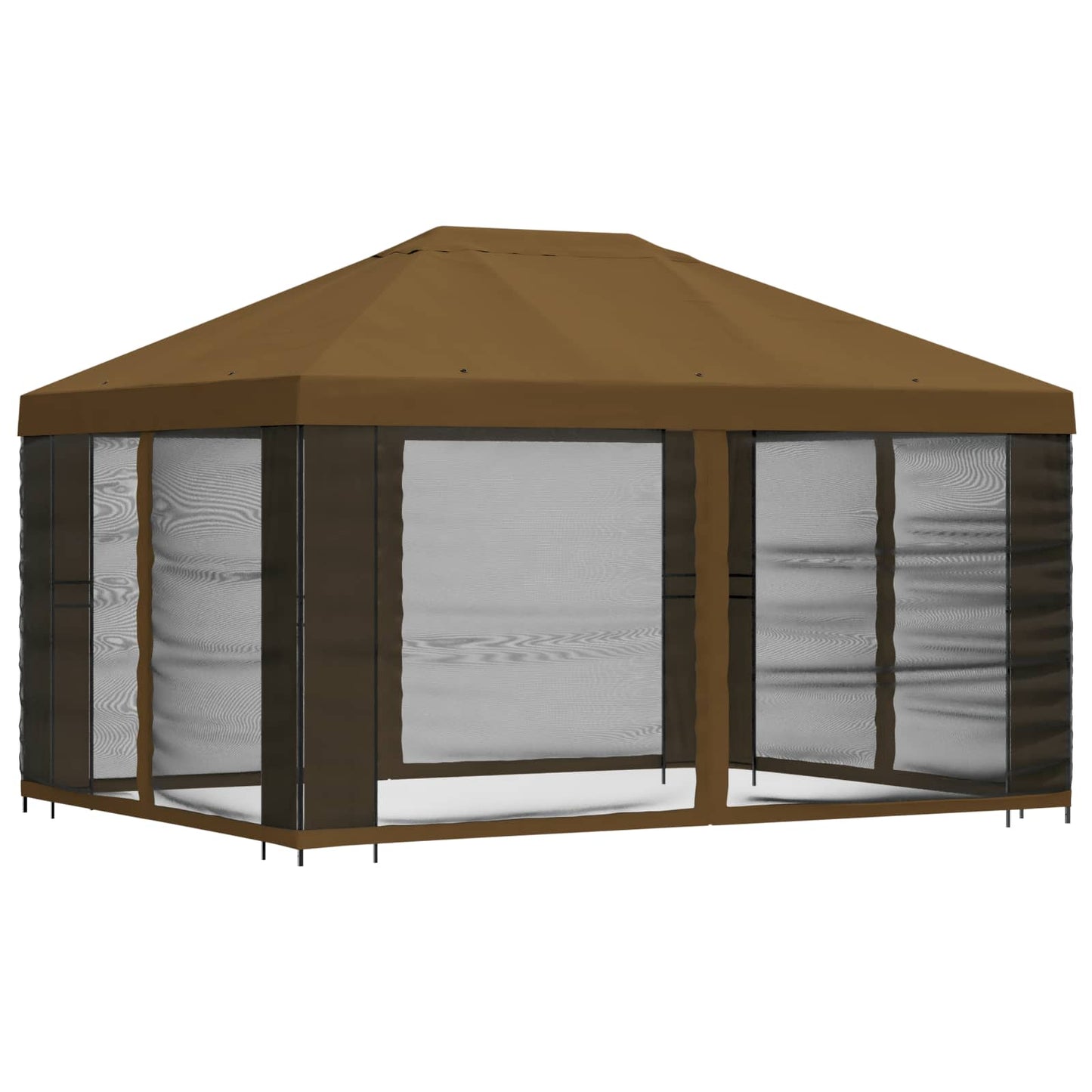 Garden Gazebo with Sidewalls 4 x 3 m Taupe Polyester and Steel