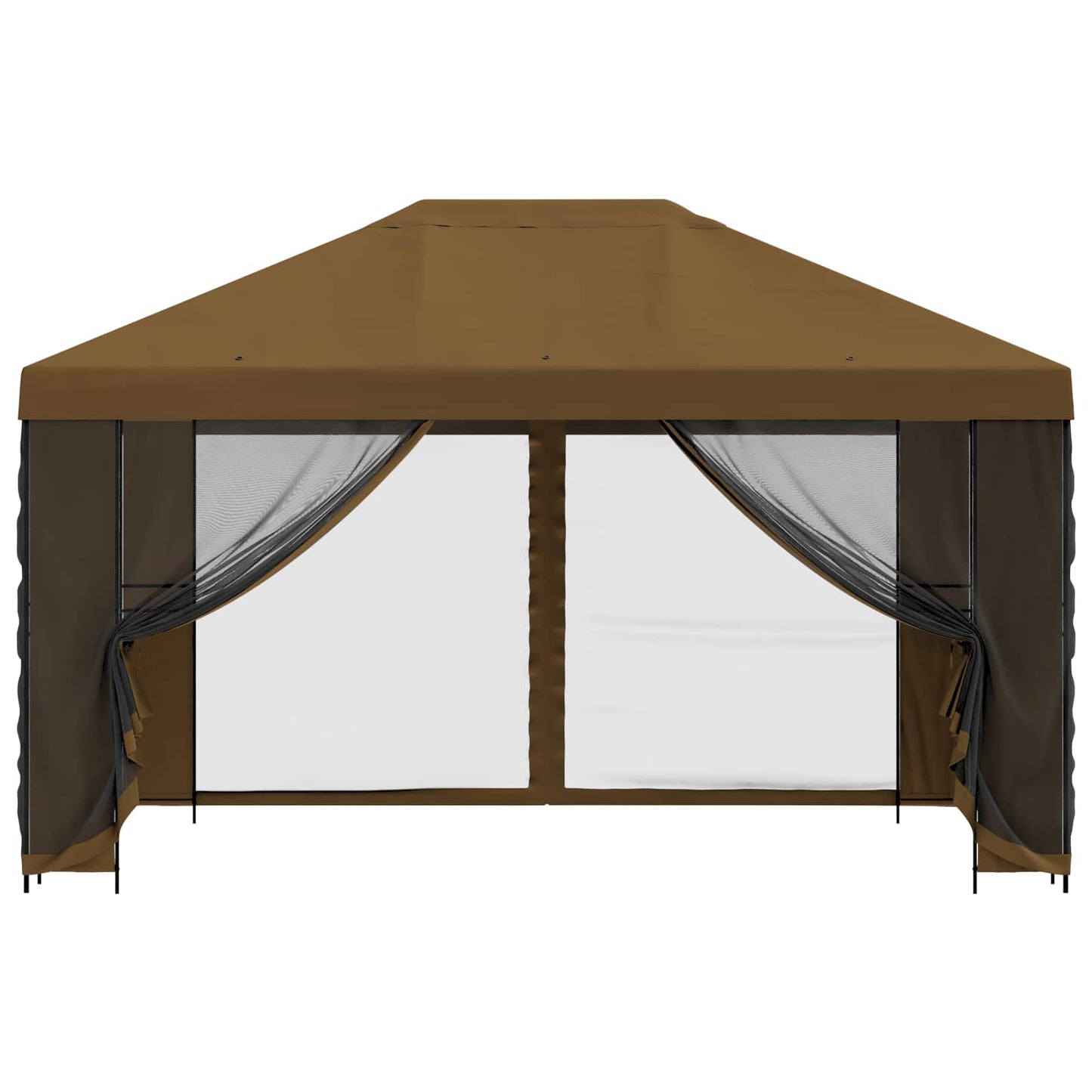 Garden Gazebo with Sidewalls 4 x 3 m Taupe Polyester and Steel