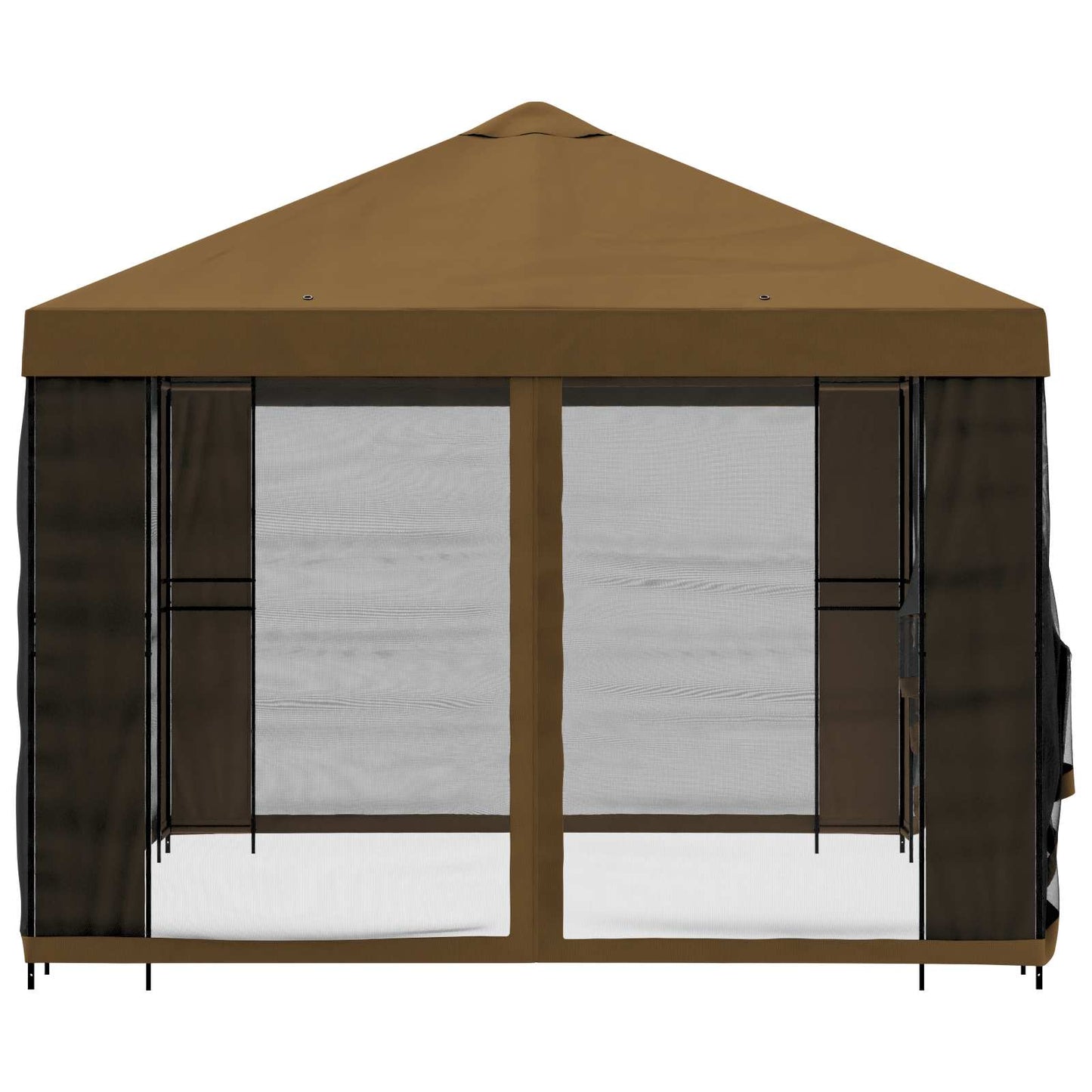 Garden Gazebo with Sidewalls 4 x 3 m Taupe Polyester and Steel