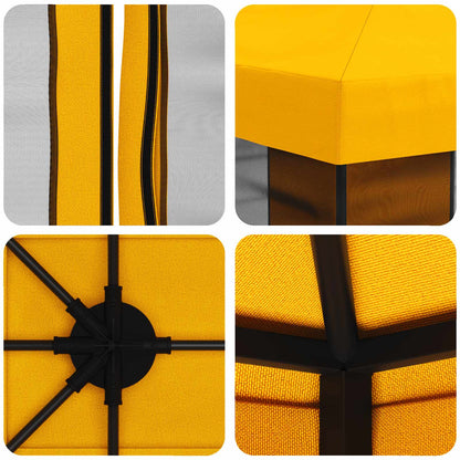 Garden Gazebo with Sidewalls 4 x 3 m Yellow Polyester and Steel